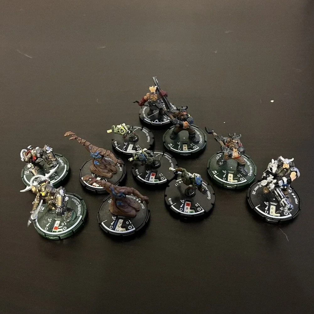 Mage Knight Goblin Runner Dwarven Golem Mud Lot of 11 D&D Pathfinder RPG 2003‎